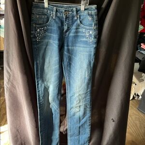 Justice Blue Kids Jeans with Embellishments